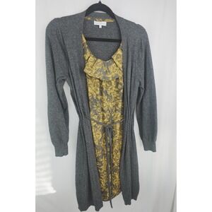 John Rocha Green Size 16 Layered Ruffle Sweater Dress‎ Shirt Dress Workwear VTG